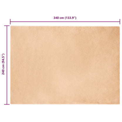 Nep Konijnenbont Tapijt Taupe 240 x 340 cm Polyester