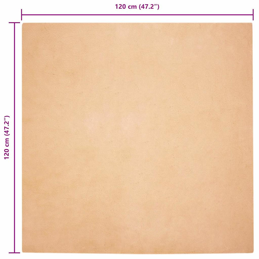 Nep Konijnenbont Tapijt Taupe 120 x 120 cm Polyester
