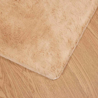Nep Konijnenbont Tapijt Taupe 160 x 160 cm Polyester