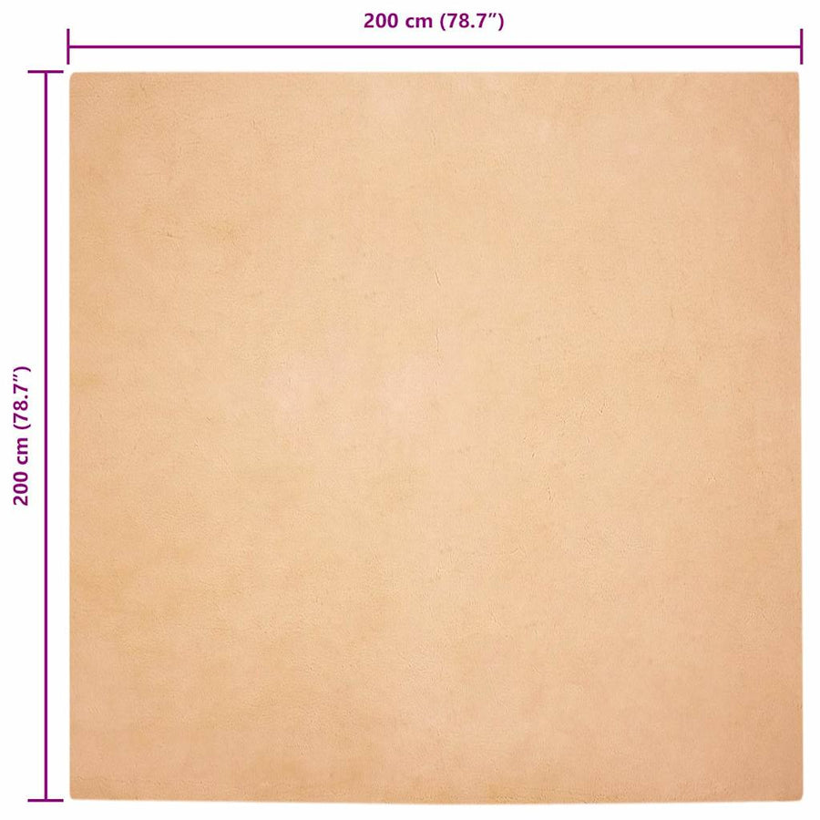 Nep Konijnenbont Tapijt Taupe 200 x 200 cm Polyester