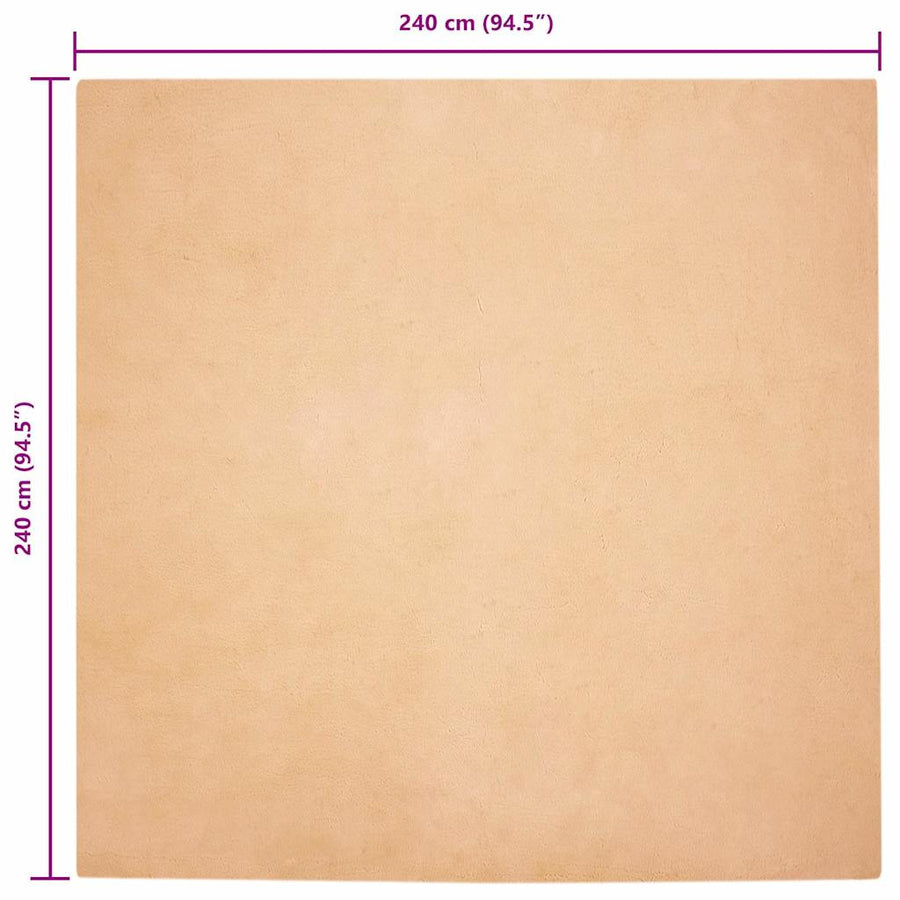 Nep Konijnenbont Tapijt Taupe 240 x 240 cm Polyester