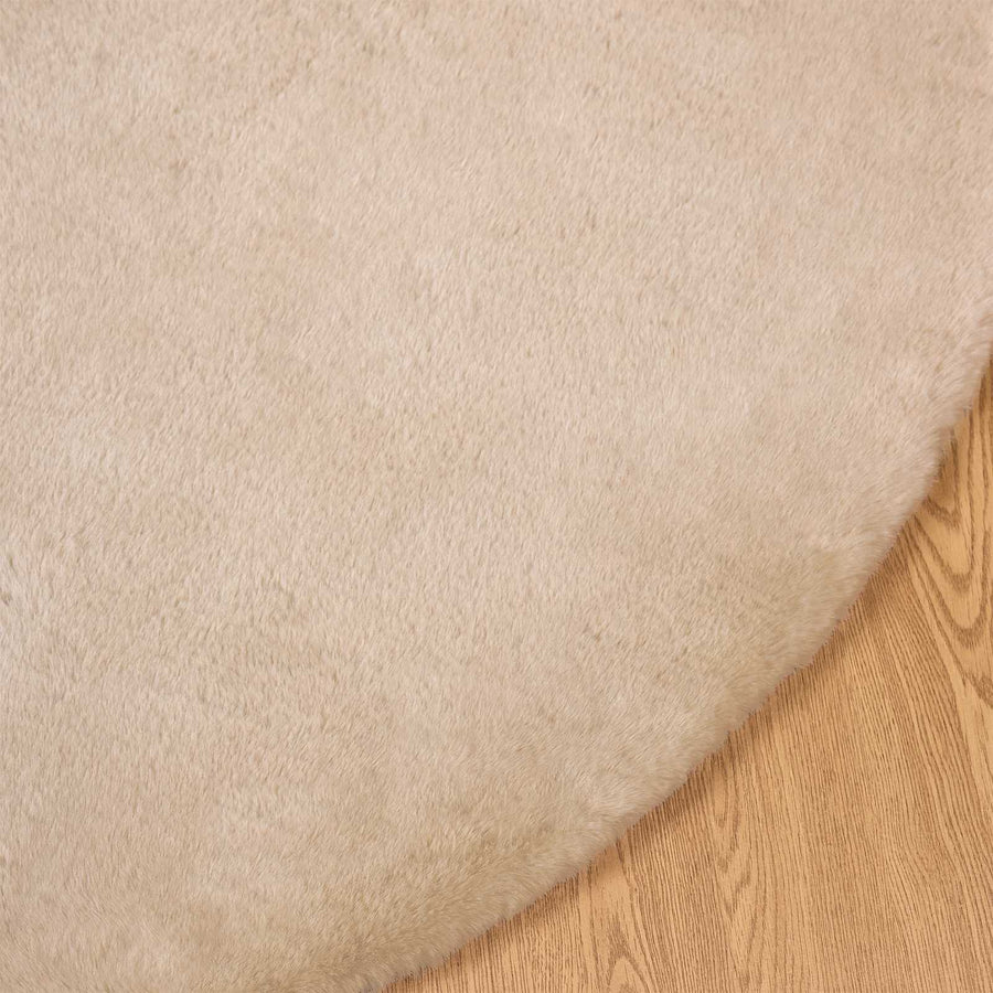 Nep Konijnenbont Tapijt Olite Taupe Ø 80 cm Polyester