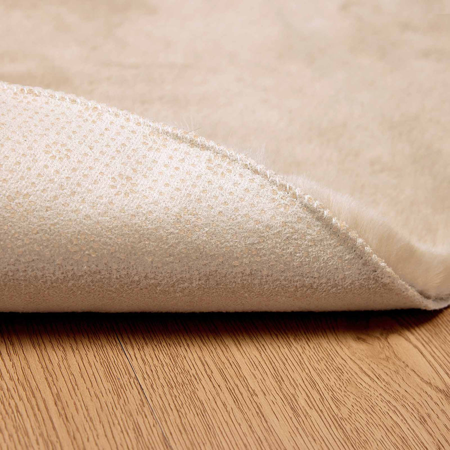 Nep Konijnenbont Tapijt Olite Taupe Ø 80 cm Polyester