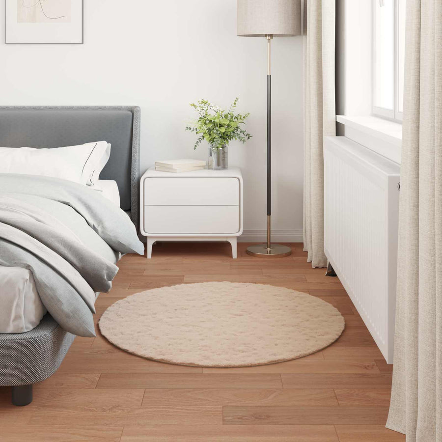 Nep Konijnenbont Tapijt Olite Taupe Ø 80 cm Polyester