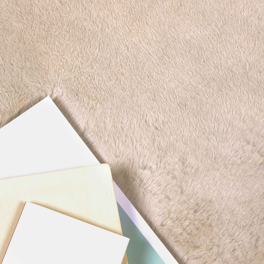 Nep Konijnenbont Tapijt Olite Taupe Ø 80 cm Polyester