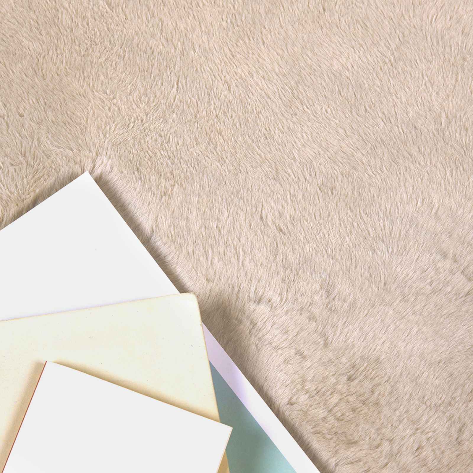 Nep Konijnenbont Tapijt Olite Taupe Ø 100 cm Polyester