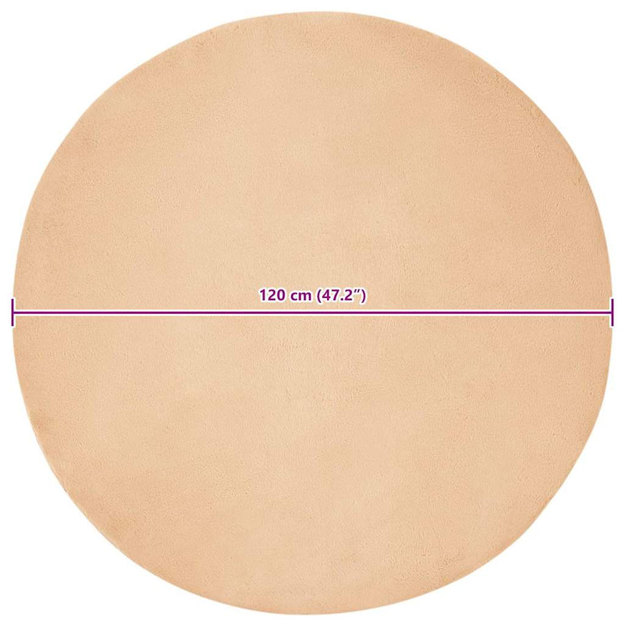 Nep Konijnenbont Tapijt Taupe Ø 120 cm Polyester