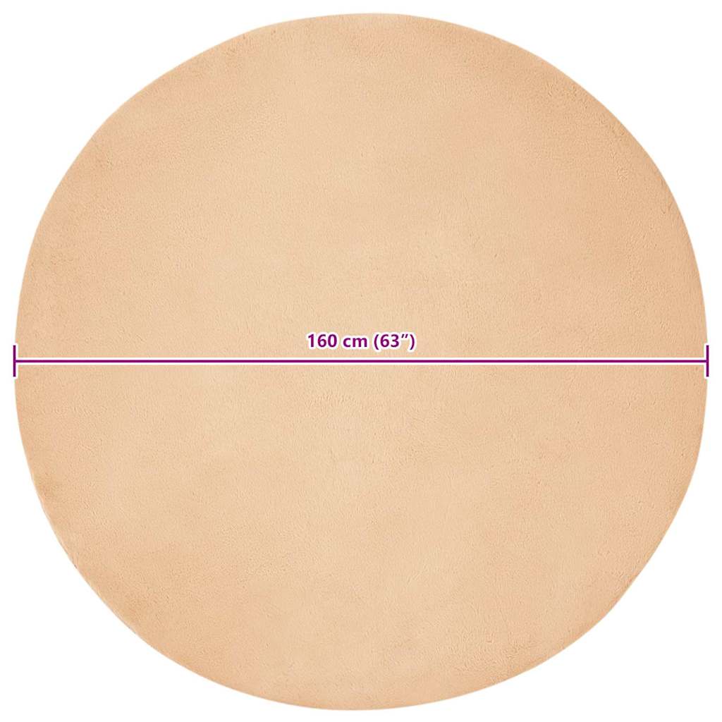 Nep Konijnenbont Tapijt Taupe Ø 160 cm Polyester