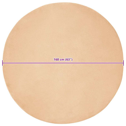 Nep Konijnenbont Tapijt Taupe Ø 160 cm Polyester