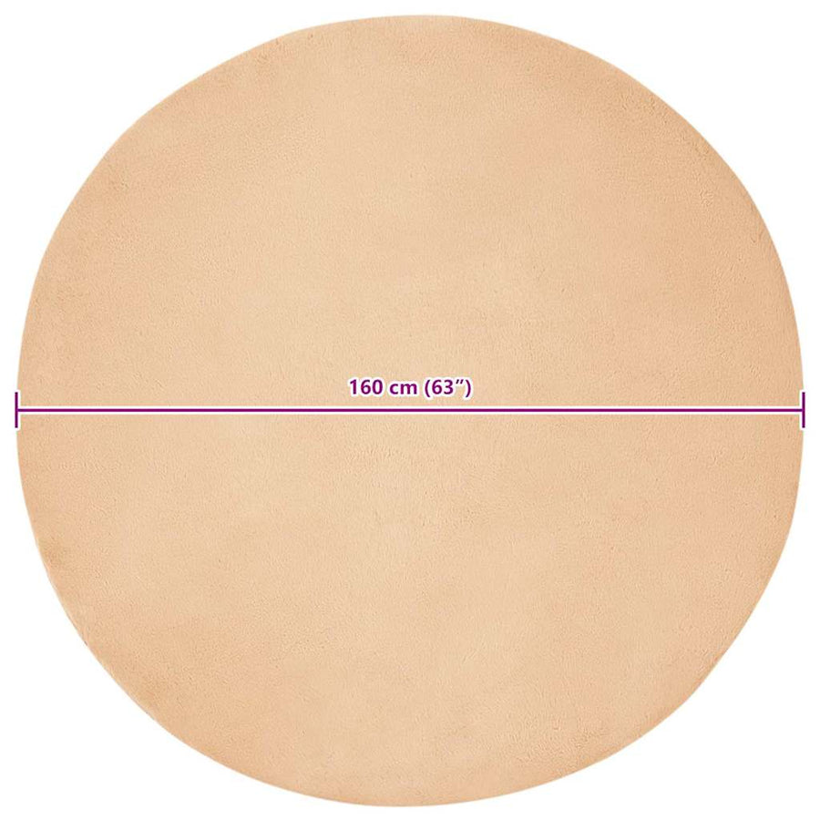 Nep Konijnenbont Tapijt Taupe Ø 160 cm Polyester
