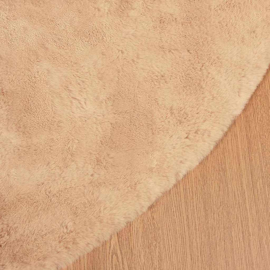 Nep Konijnenbont Tapijt Taupe Ø 200 cm Polyester
