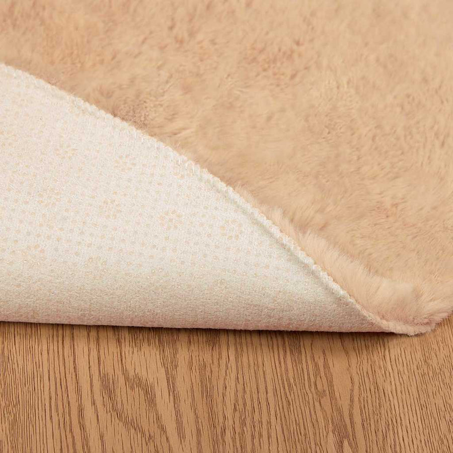 Nep Konijnenbont Tapijt Taupe Ø 200 cm Polyester