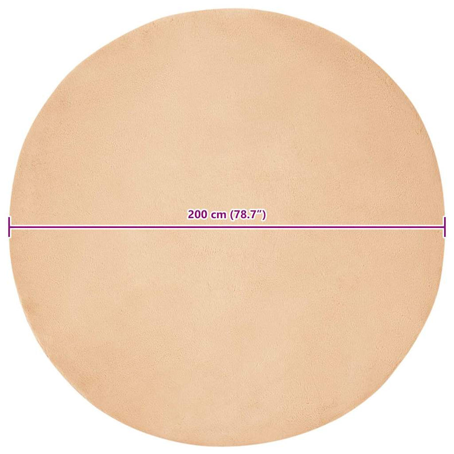 Nep Konijnenbont Tapijt Taupe Ø 200 cm Polyester