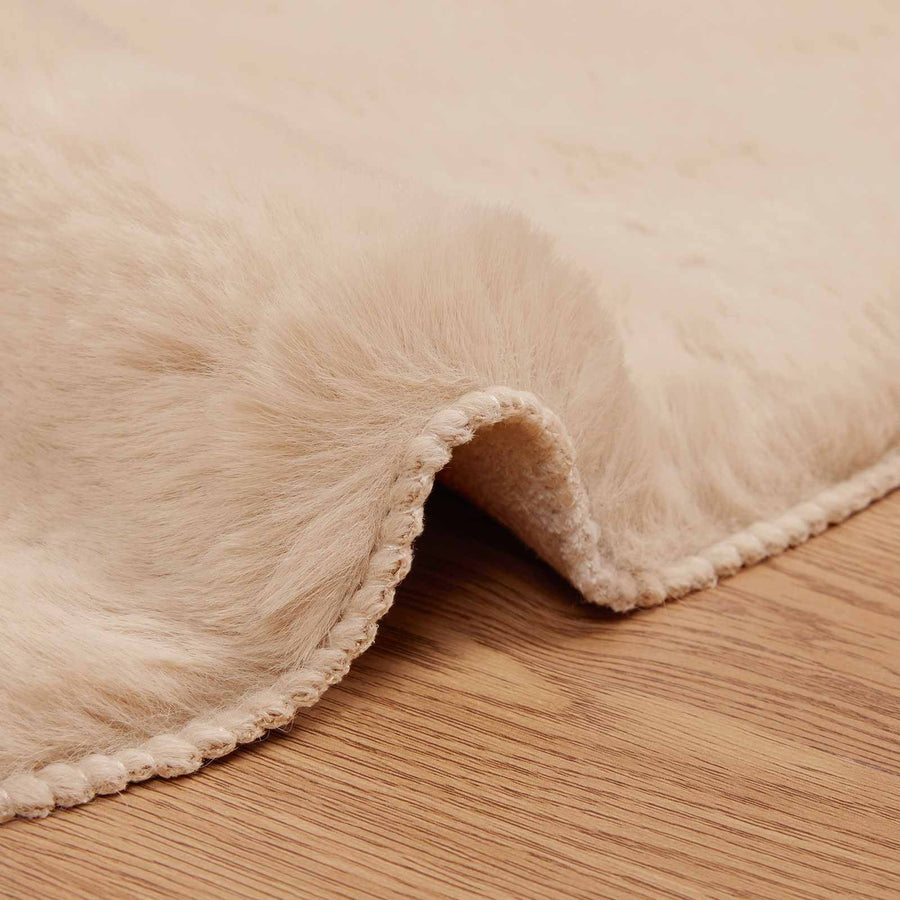 Nep Konijnenbont Tapijt Olite Taupe 80 x 120 cm Polyester