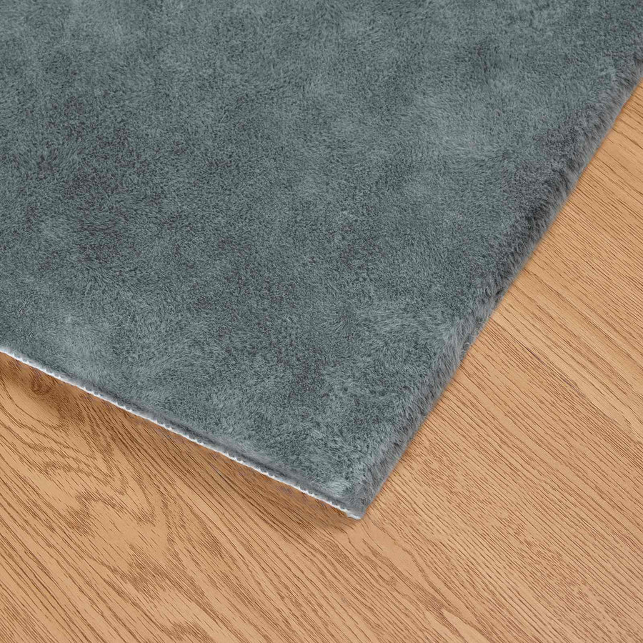 Nep Konijnenbont Tapijt Olite Antraciet 60 x 110 cm Polyester
