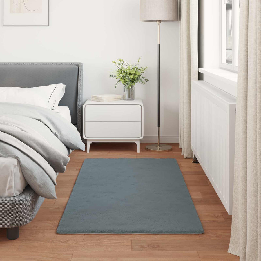 Nep Konijnenbont Tapijt Olite Antraciet 60 x 110 cm Polyester