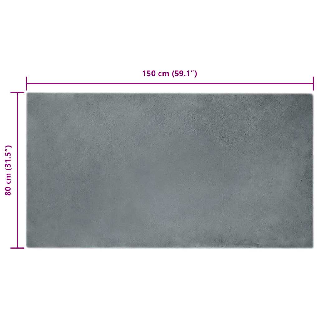 Nep Konijnenbont Tapijt Antraciet 80 x 150 cm Polyester