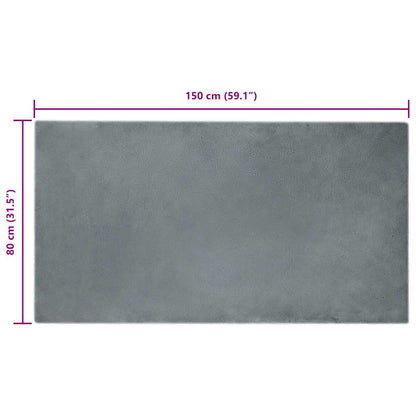 Nep Konijnenbont Tapijt Antraciet 80 x 150 cm Polyester