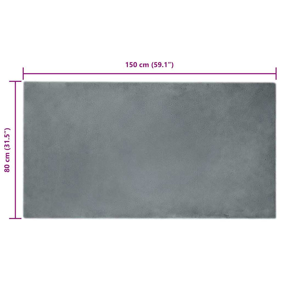 Nep Konijnenbont Tapijt Antraciet 80 x 150 cm Polyester