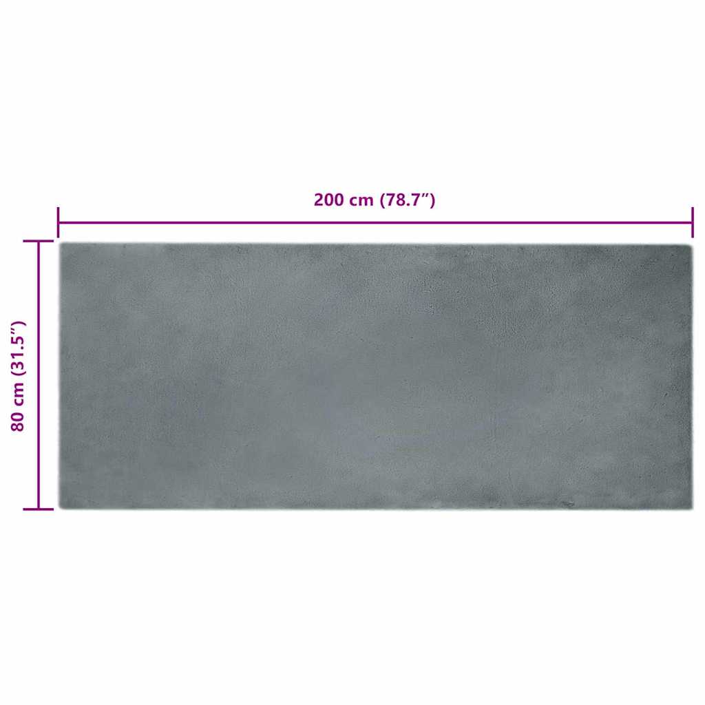 Nep Konijnenbont Tapijt Antraciet 80 x 200 cm Polyester
