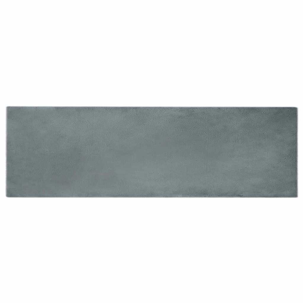 Nep Konijnenbont Tapijt Antraciet 80 x 250 cm Polyester