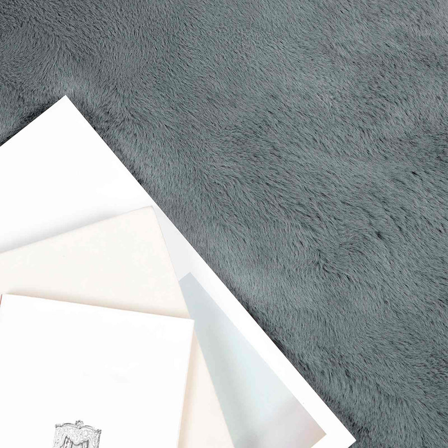 Nep Konijnenbont Tapijt Olite Antraciet 100 x 200 cm Polyester