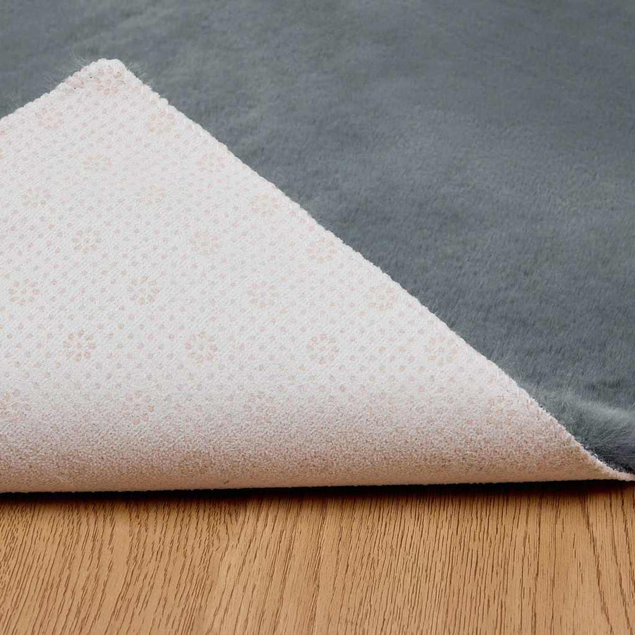 Nep Konijnenbont Tapijt Antraciet 120 x 170 cm Polyester