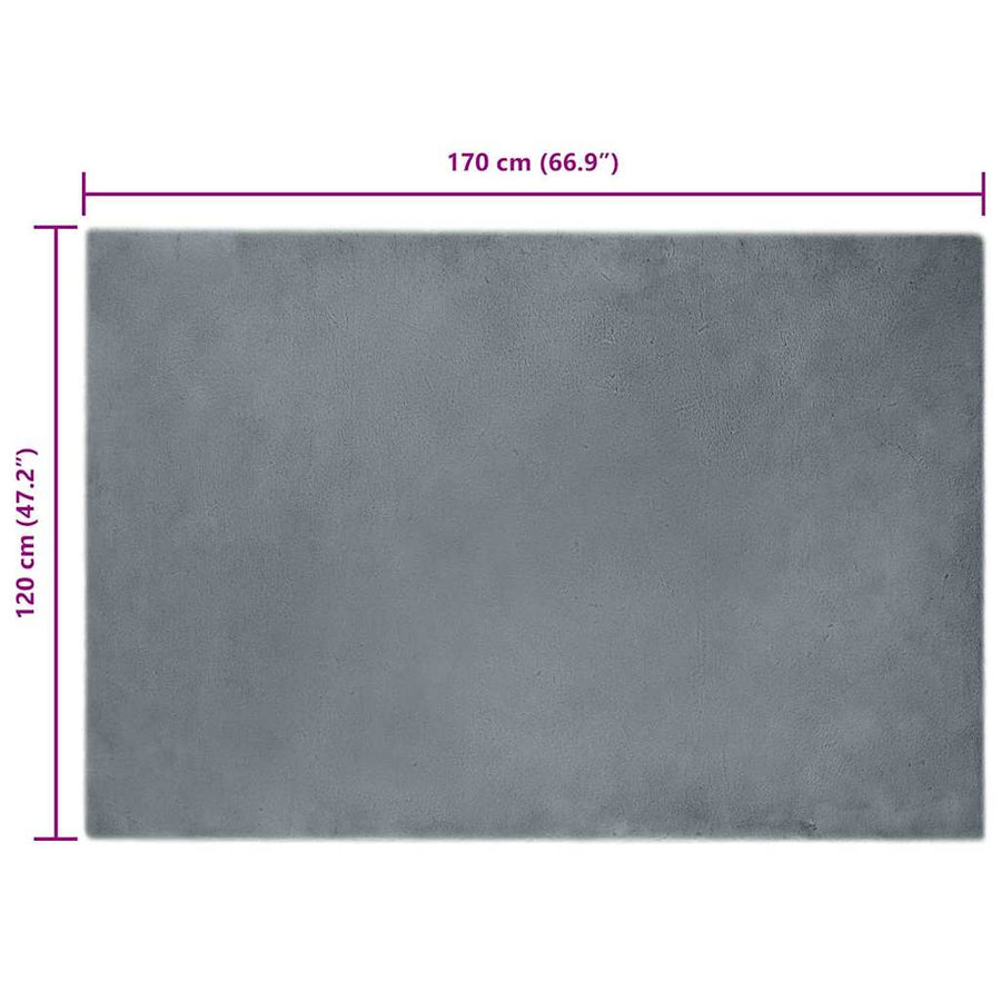 Nep Konijnenbont Tapijt Antraciet 120 x 170 cm Polyester