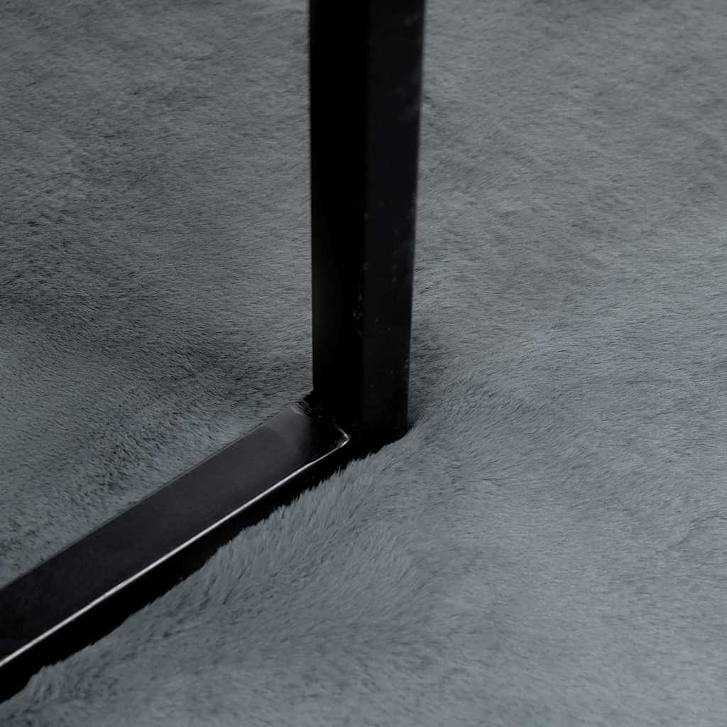 Nep Konijnenbont Tapijt Antraciet 140 x 200 cm Polyester