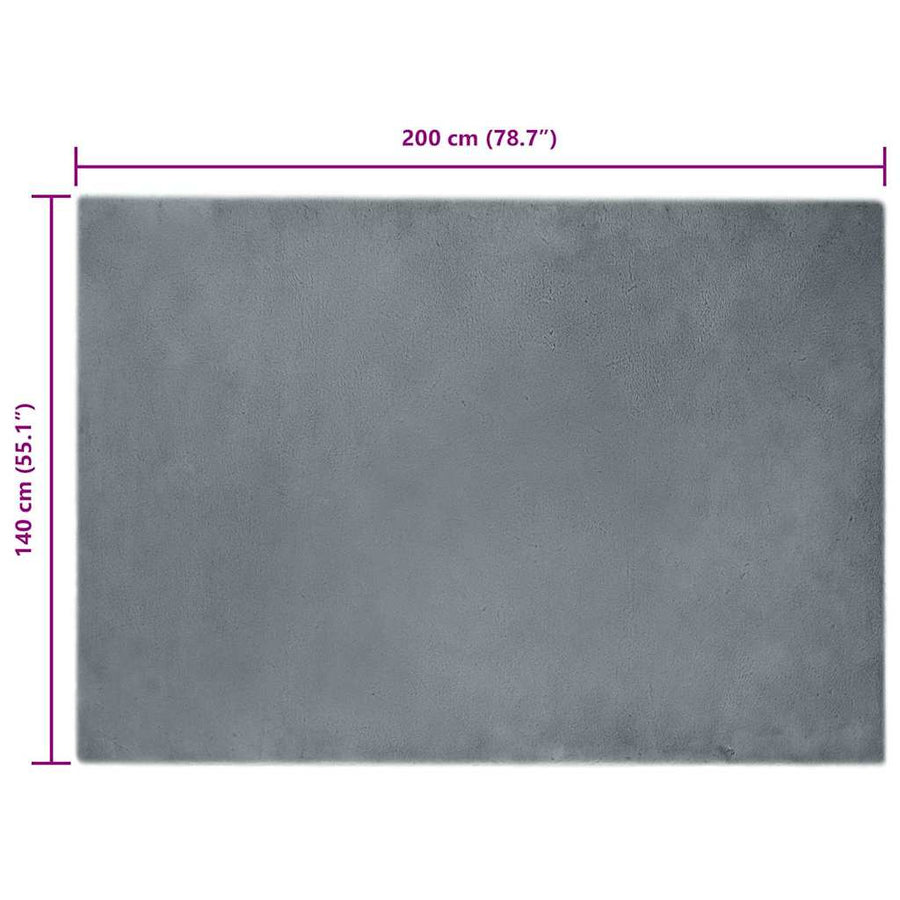 Nep Konijnenbont Tapijt Antraciet 140 x 200 cm Polyester