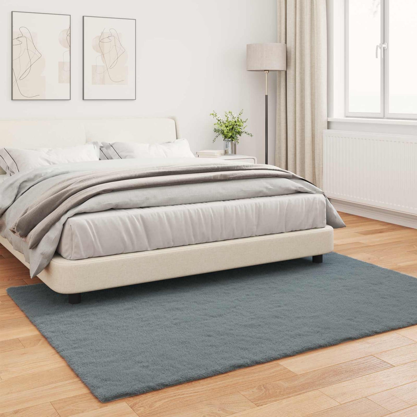 Nep Konijnenbont Tapijt Olite Antraciet 160 x 230 cm Polyester
