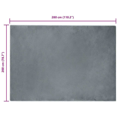 Nep Konijnenbont Tapijt Antraciet 200 x 280 cm Polyester