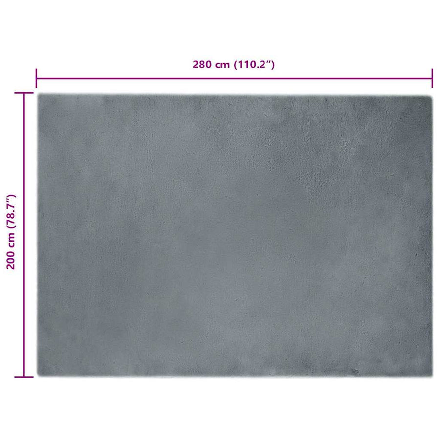 Nep Konijnenbont Tapijt Antraciet 200 x 280 cm Polyester