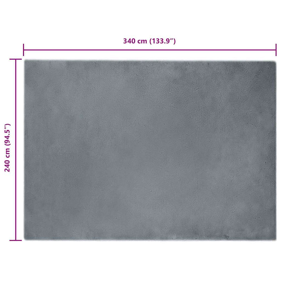 Nep Konijnenbont Tapijt Antraciet 240 x 340 cm Polyester