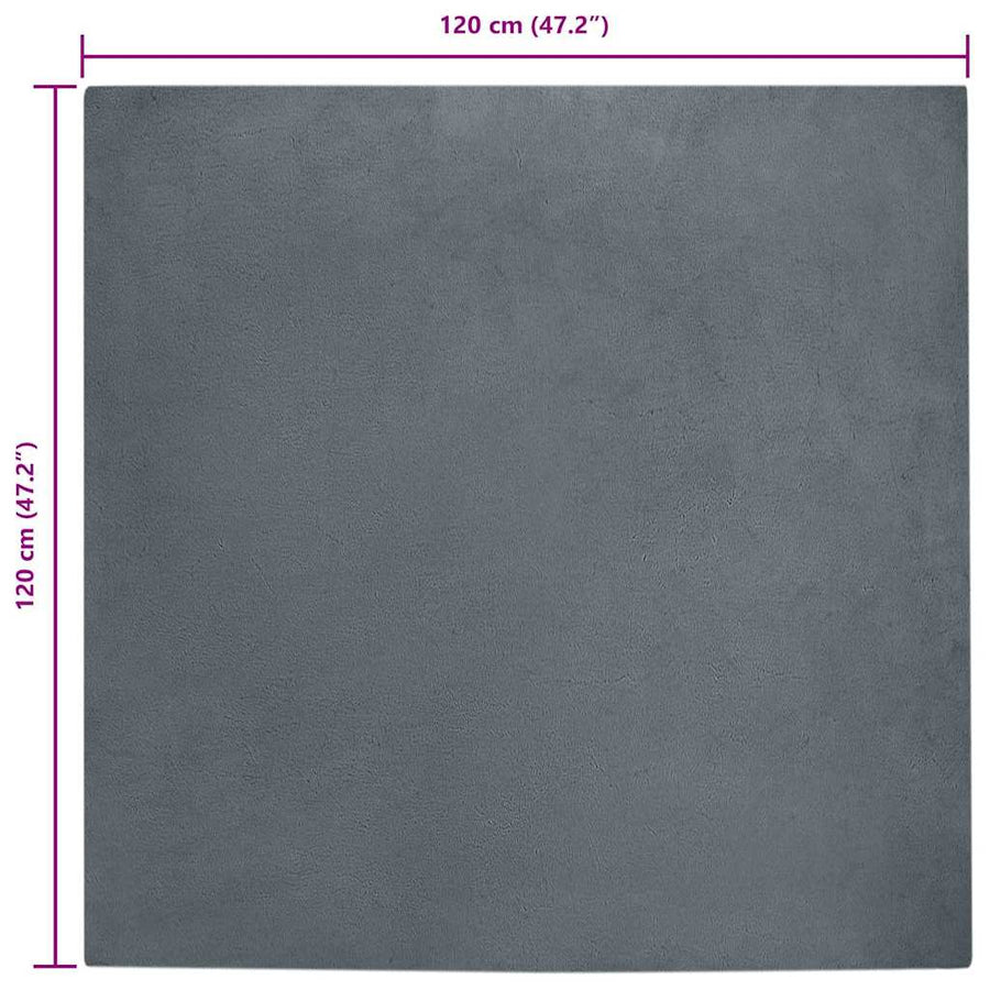 Nep Konijnenbont Tapijt Antraciet 120 x 120 cm Polyester