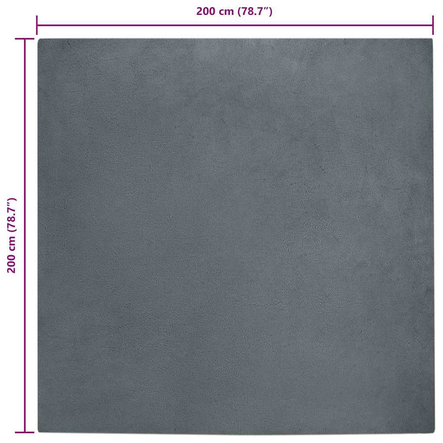 Nep Konijnenbont Tapijt Antraciet 200 x 200 cm Polyester