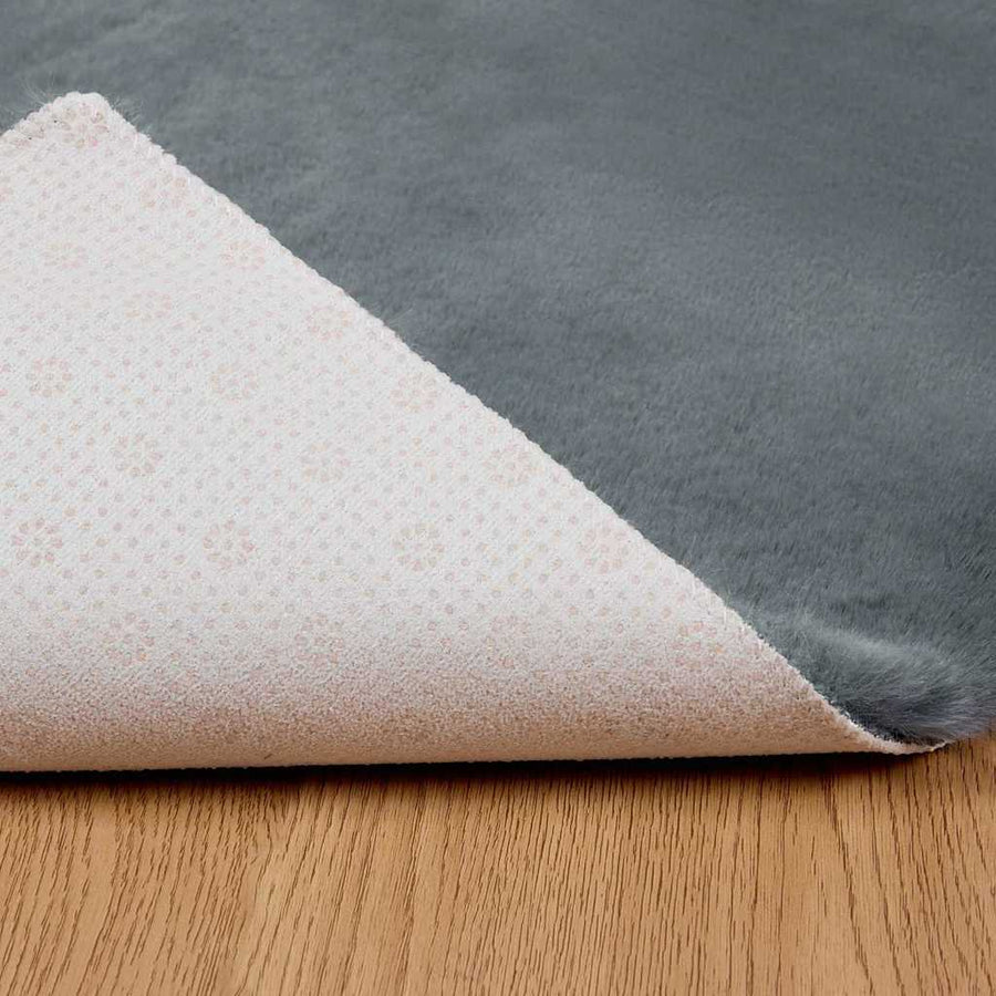 Nep Konijnenbont Tapijt Antraciet 240 x 240 cm Polyester