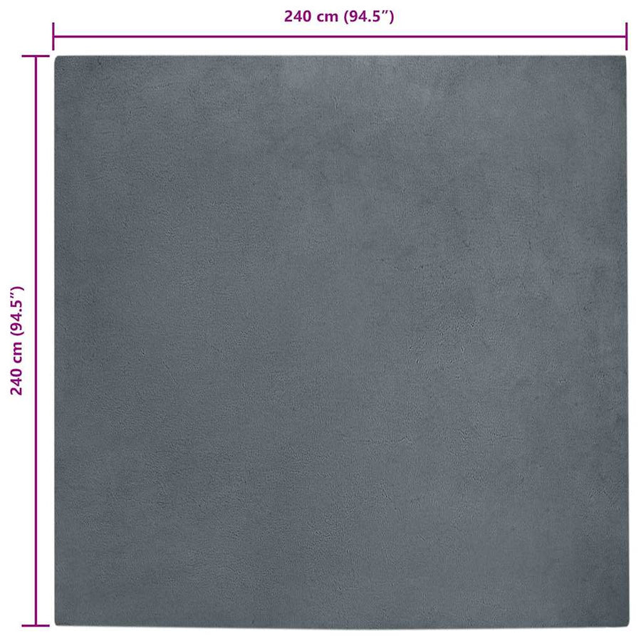 Nep Konijnenbont Tapijt Antraciet 240 x 240 cm Polyester
