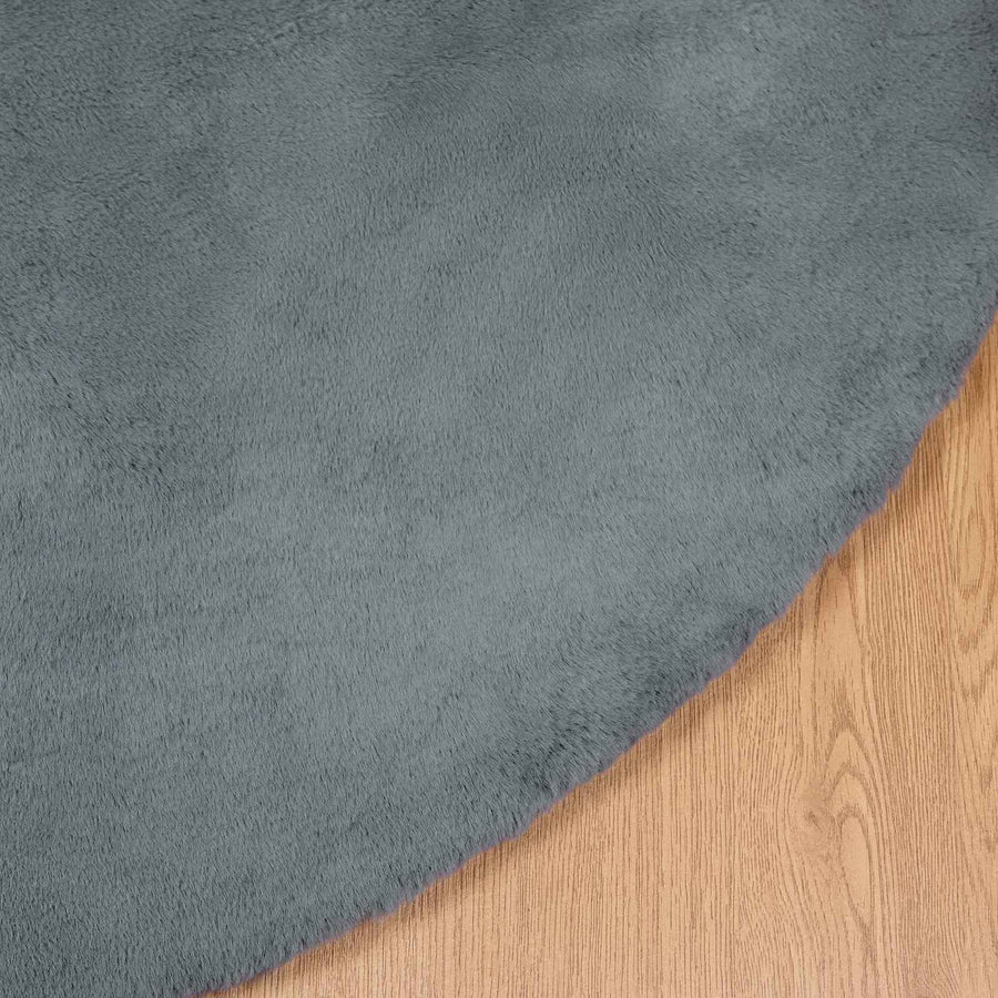 Nep Konijnenbont Tapijt Olite Antraciet Ø 80 cm Polyester