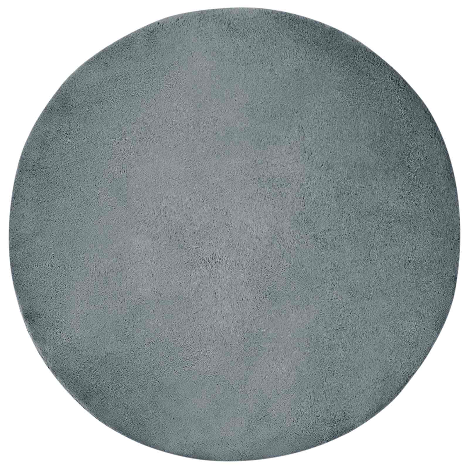 Nep Konijnenbont Tapijt Olite Antraciet Ø 80 cm Polyester
