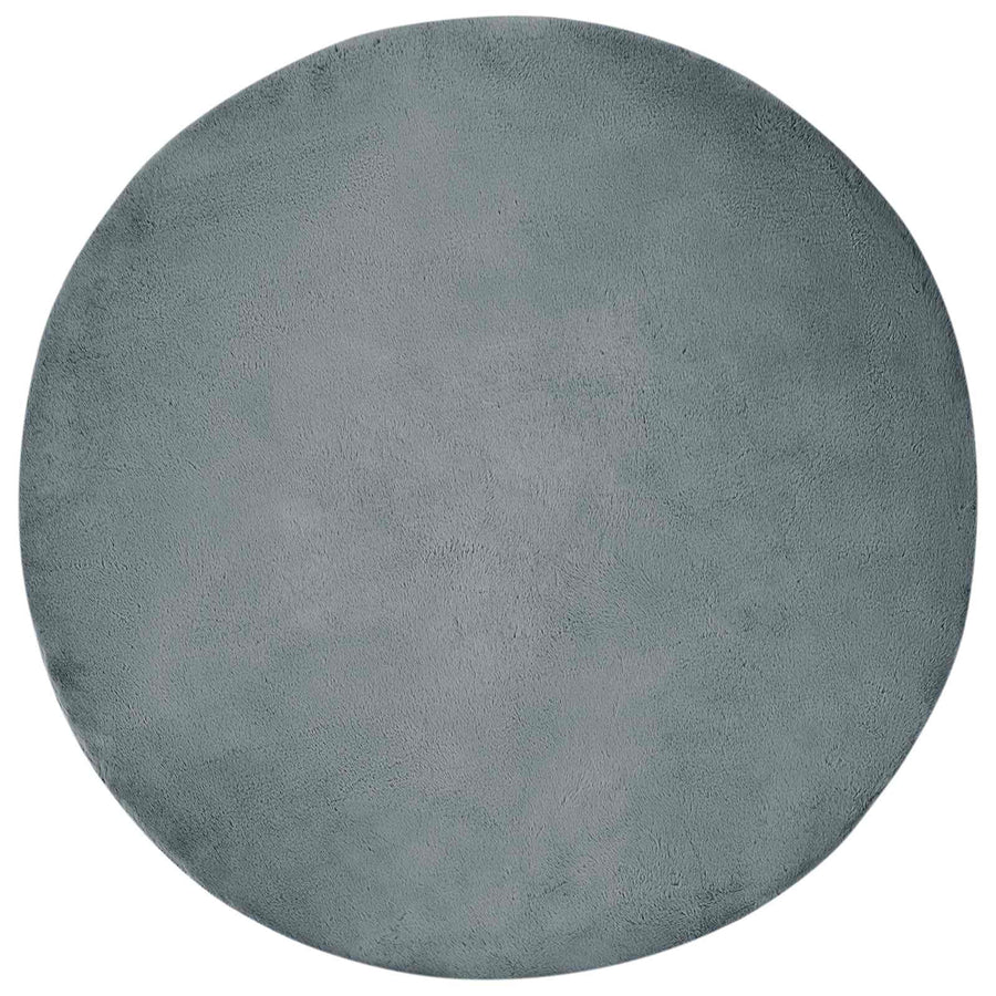Nep Konijnenbont Tapijt Olite Antraciet Ø 80 cm Polyester
