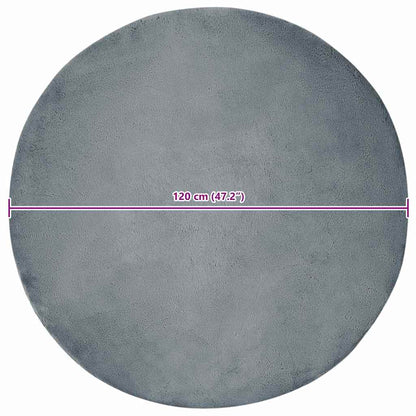 Nep Konijnenbont Tapijt Antraciet Ø 120 cm Polyester