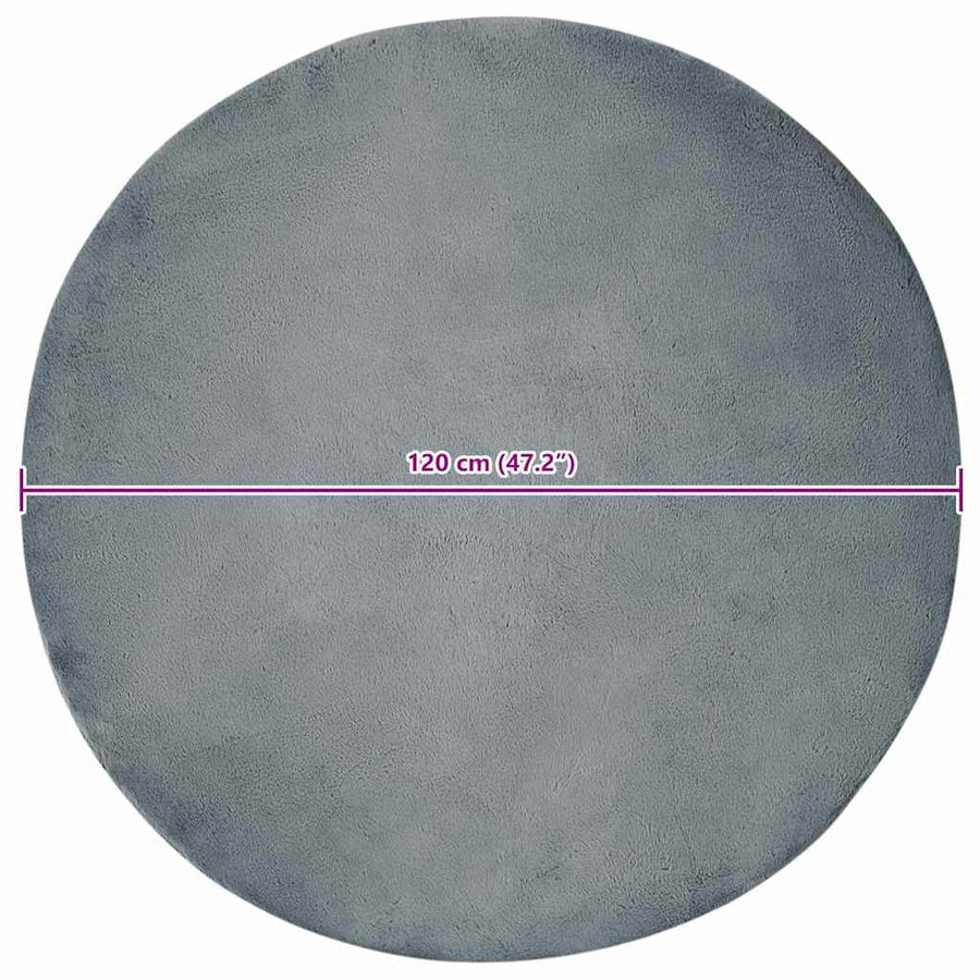 Nep Konijnenbont Tapijt Antraciet Ø 120 cm Polyester