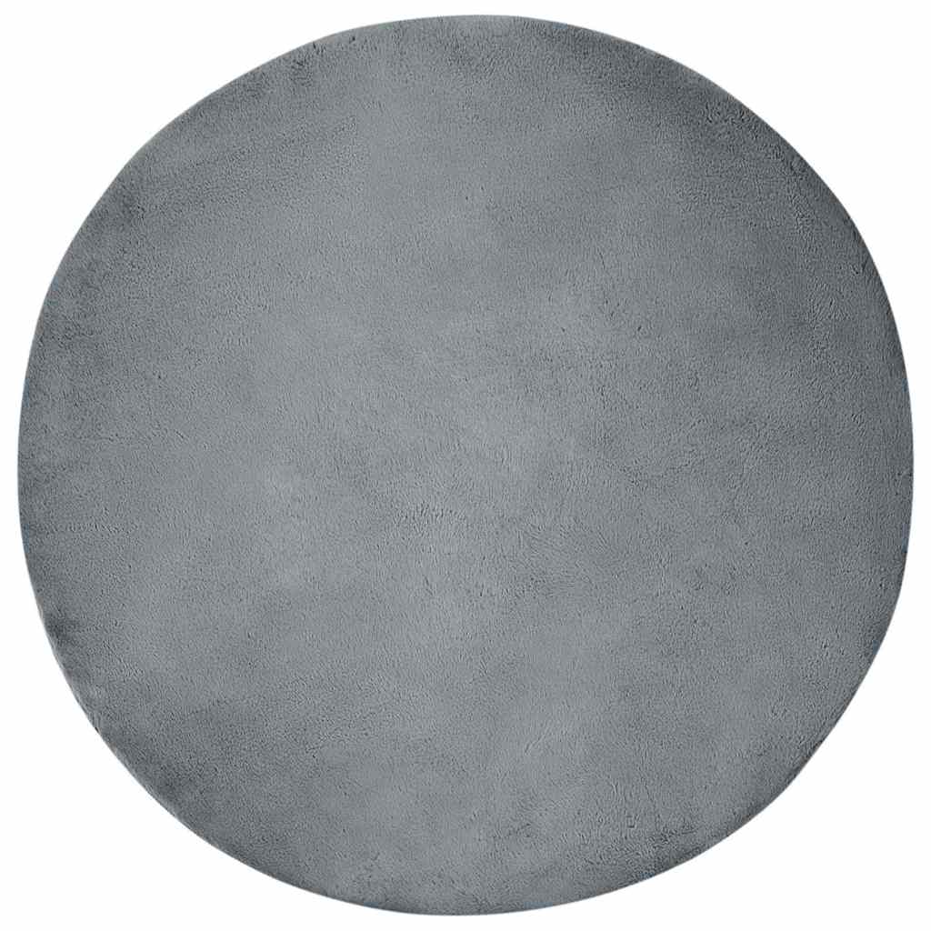 Nep Konijnenbont Tapijt Antraciet Ø 160 cm Polyester