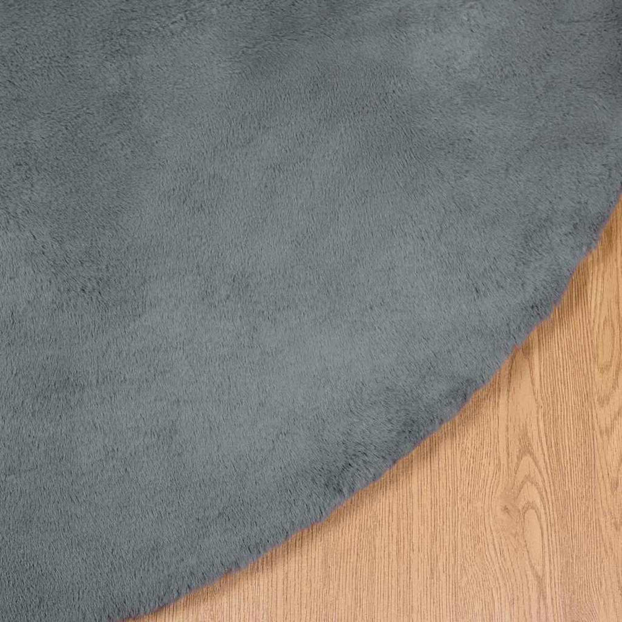Nep Konijnenbont Tapijt Antraciet Ø 200 cm Polyester
