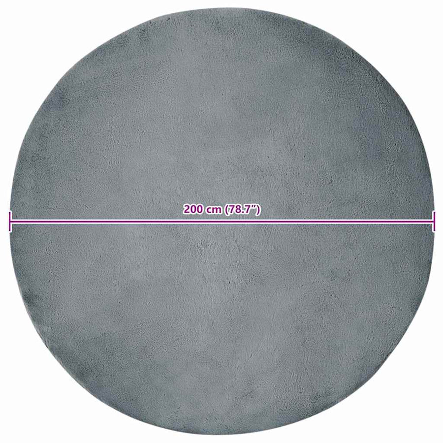 Nep Konijnenbont Tapijt Antraciet Ø 200 cm Polyester