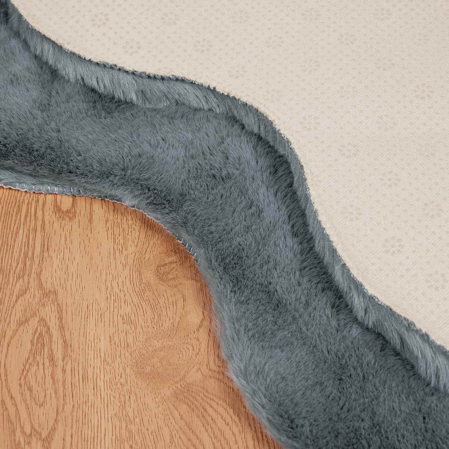 Nep Konijnenbont Tapijt Olite Antraciet 60 x 90 cm Polyester