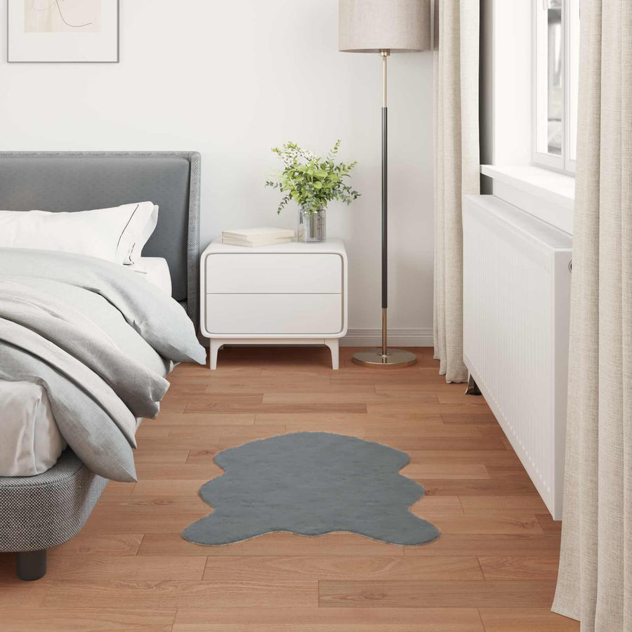 Nep Konijnenbont Tapijt Olite Antraciet 60 x 90 cm Polyester