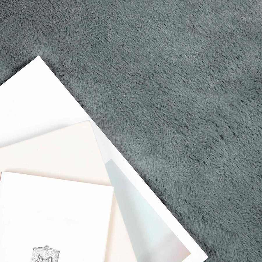 Nep Konijnenbont Tapijt Olite Antraciet 60 x 90 cm Polyester
