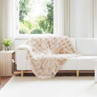 Deken nepbont beige 130 x 150 cm